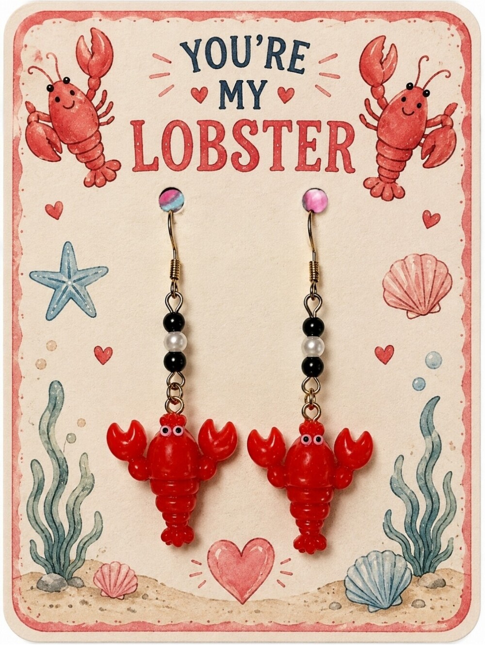 FRIENDS SHOW "You Are My Lobster" Valentine's Day Gift Hypoallergenic Earrings